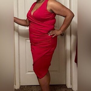 Torrid Red Draped Sleeveless Dress